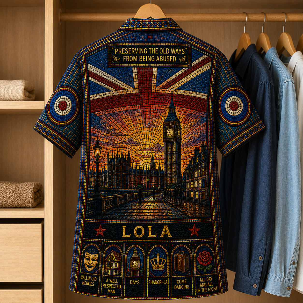 The Kinks Stained Glass Hawaiian Shirt - Unisex  Button Up