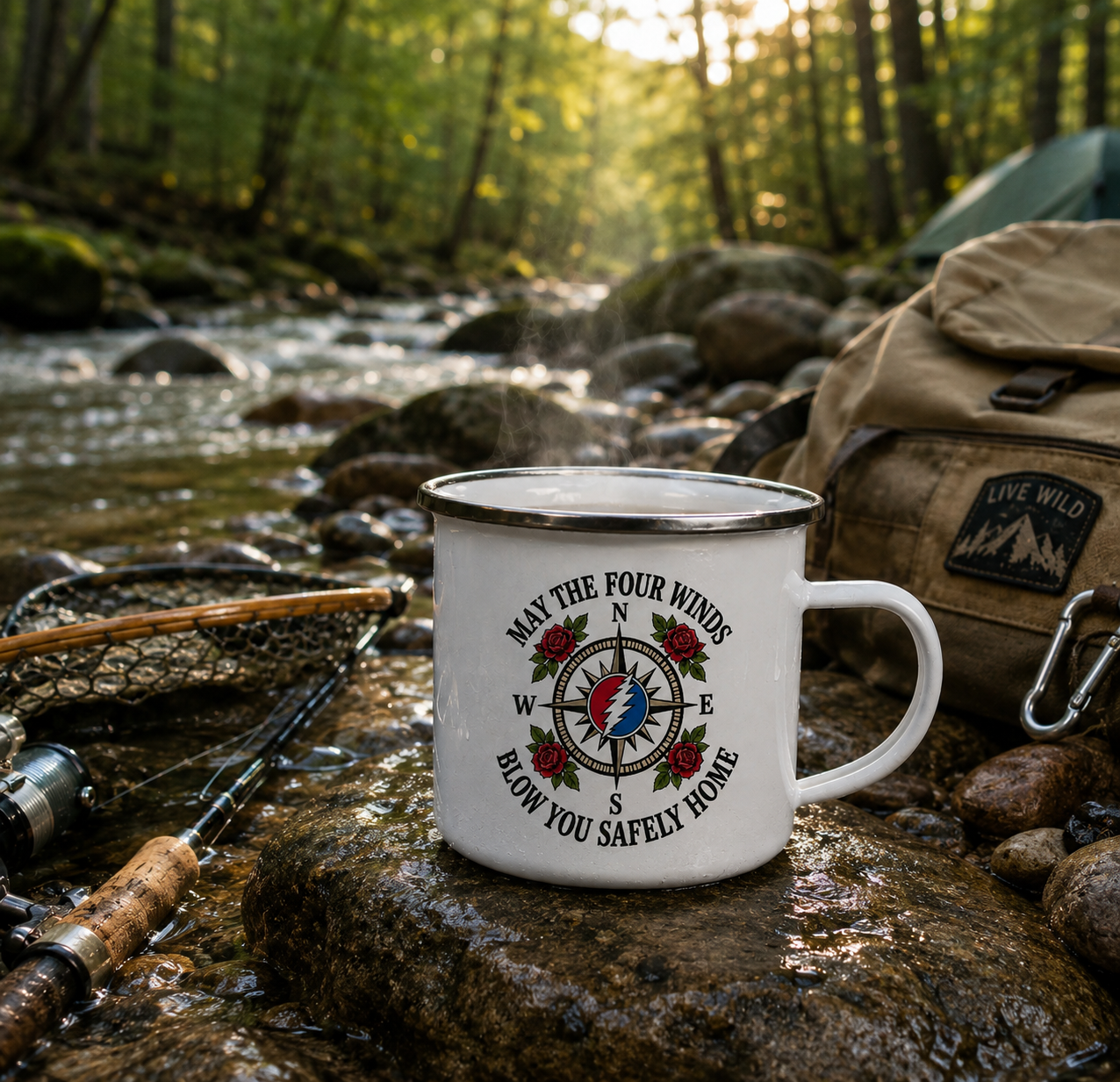 May The Four Winds Blow You Safely Home Camping Mug - Grateful Dead Inspired