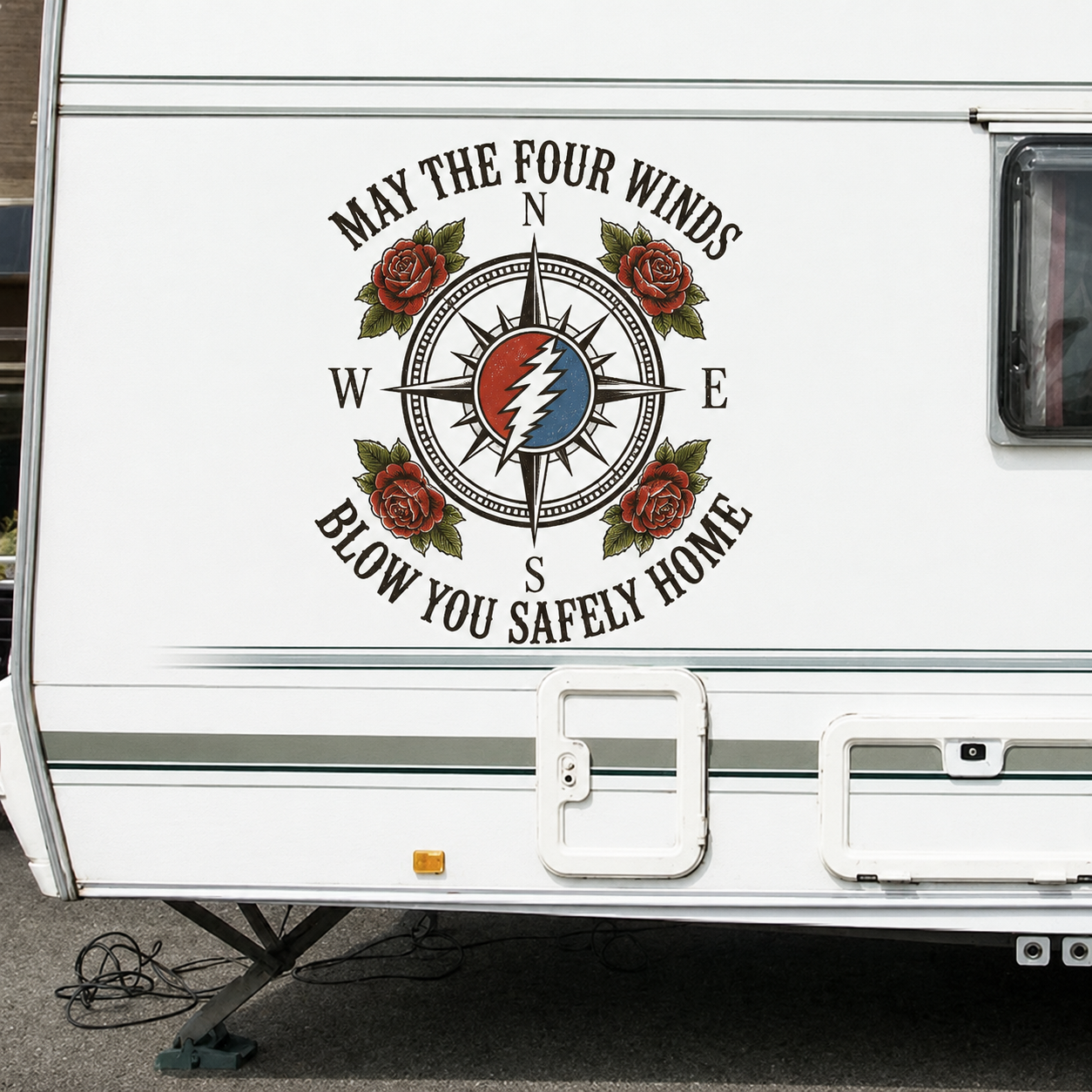 May The Four Winds Blow You Safely Home RV Camping Truck Decal - Grateful Dead Inpired