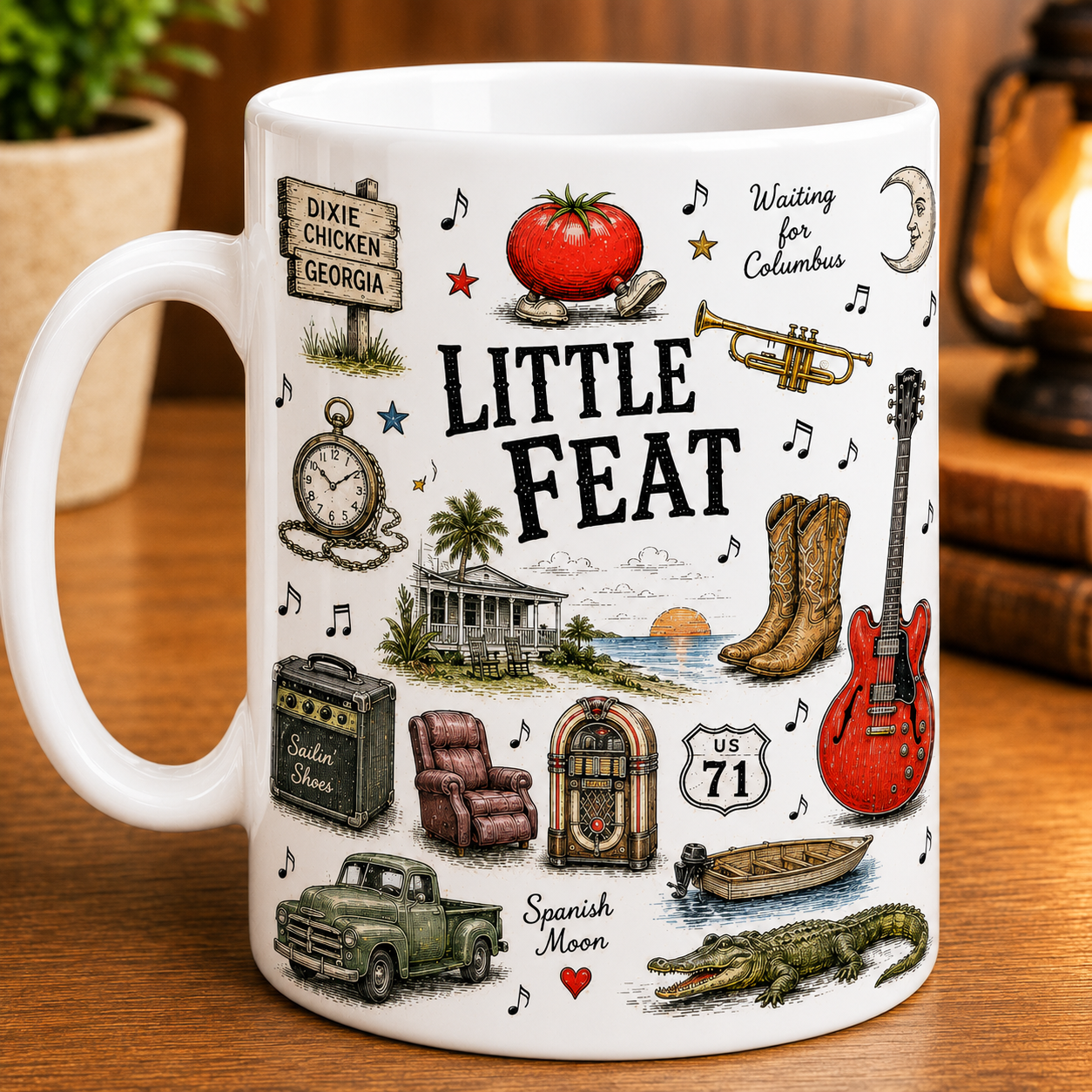 Little Feat Ceramic Mug – Vintage Southern Rock Coffee Mug, Little Feat Fan Gift, Dixie Chicken Music Lover Cup