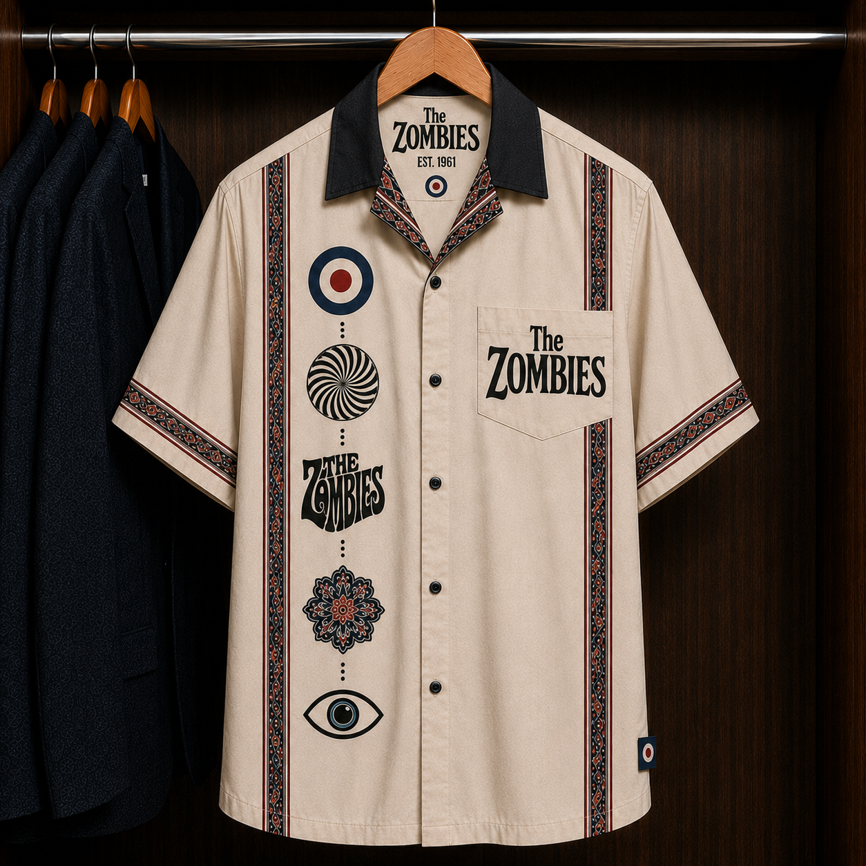 The Zombies Odessey and Oracle Bohemian Hawaiian Shirt - Mexican Inspired Hawaiian Shirt White Version
