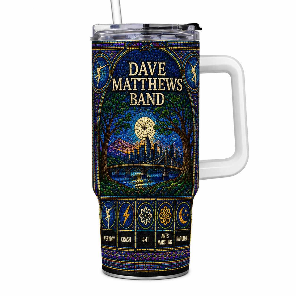 Dave Matthews Band Stained Glass Tumbler - 20oz & 40oz Stainless Steel Travel Mug Inspired by DMB