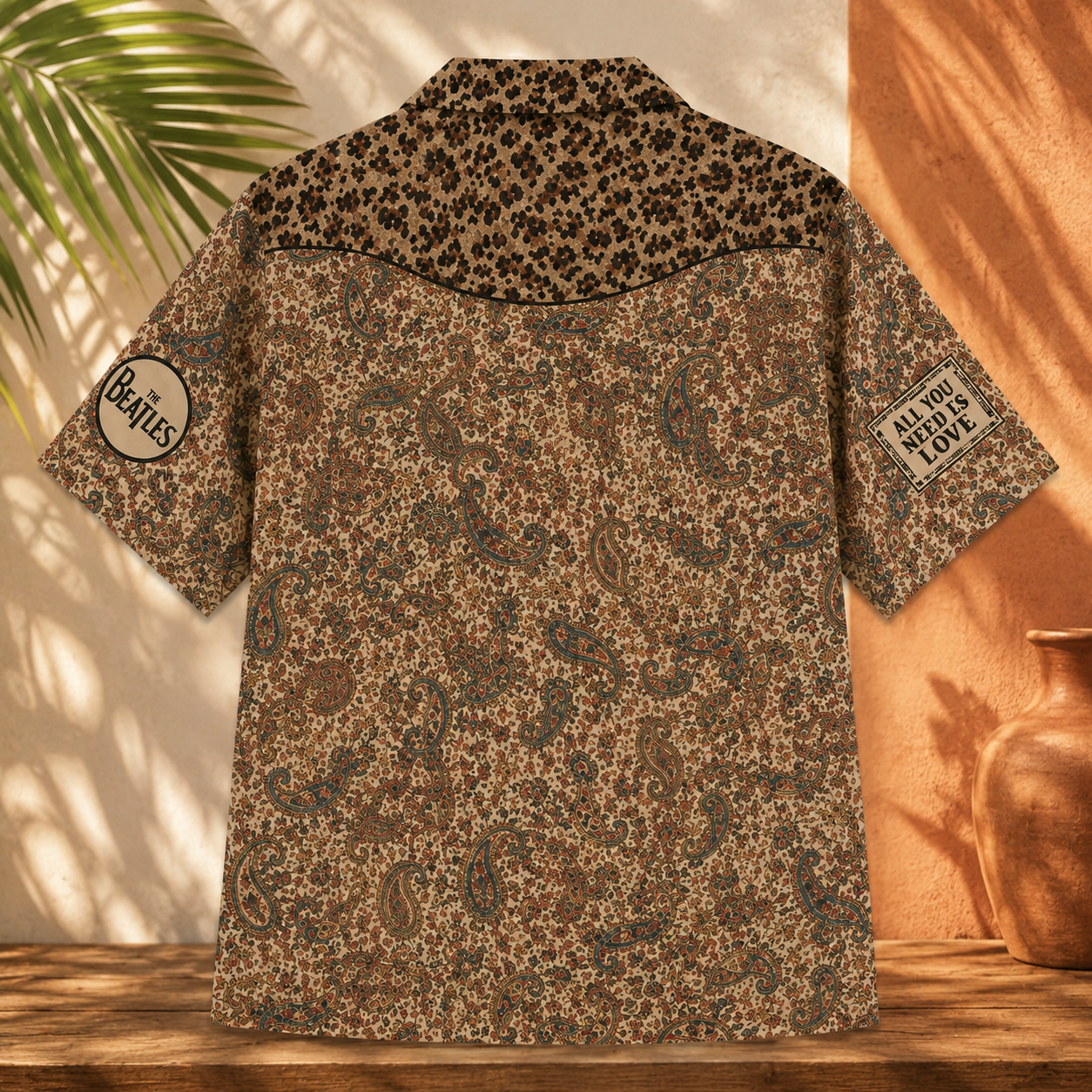 The Beatles Vintage Paisley Hawaiian Shirt - Retro Classic Rock Button-Up for Music Fans
