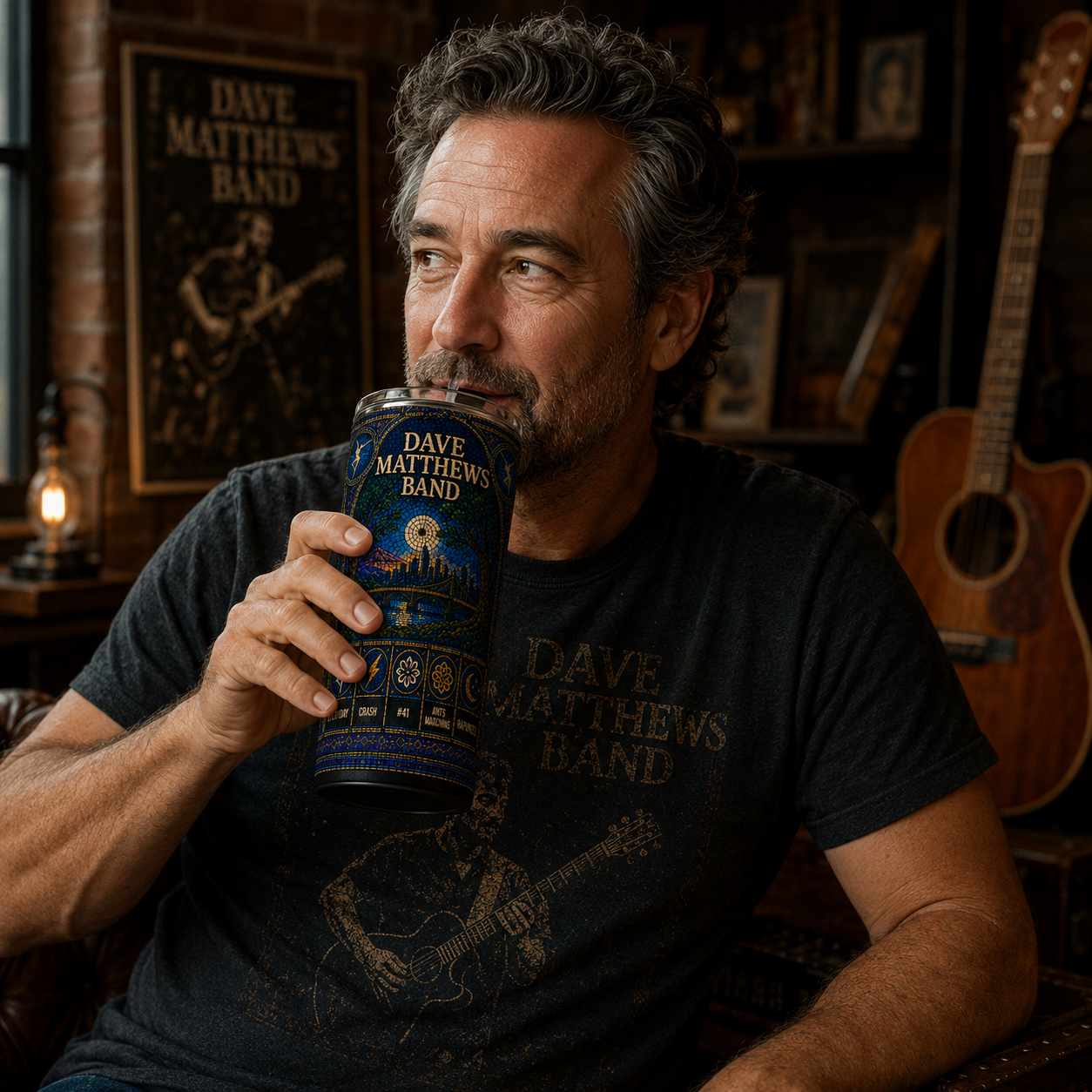 Dave Matthews Band Stained Glass Tumbler - 20oz & 40oz Stainless Steel Travel Mug Inspired by DMB