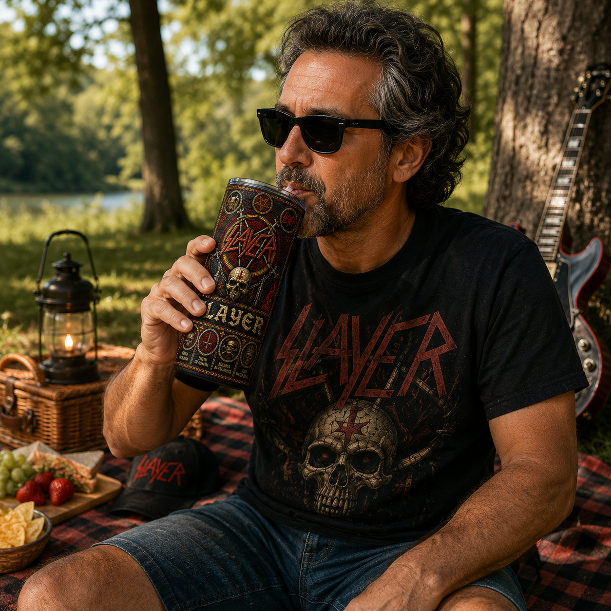 Slayer Stained Glass Tumbler - 20oz & 40oz Stainless Steel Travel Mug for Slayer Heavy Metal Fans