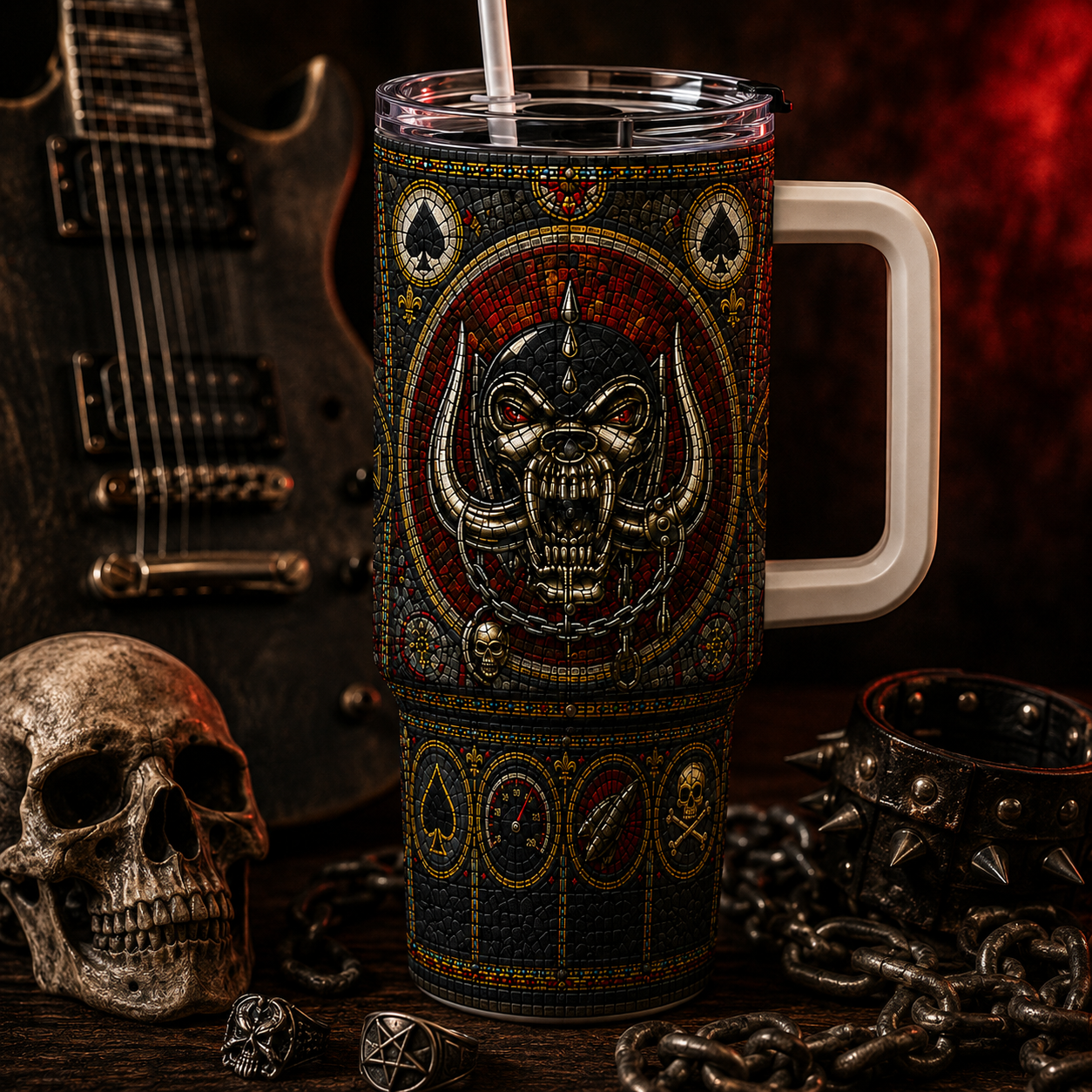 Motörhead Stained Glass Tumbler - 20oz & 40oz Stainless Steel Travel Mug for Motörhead Heavy Metal Fans
