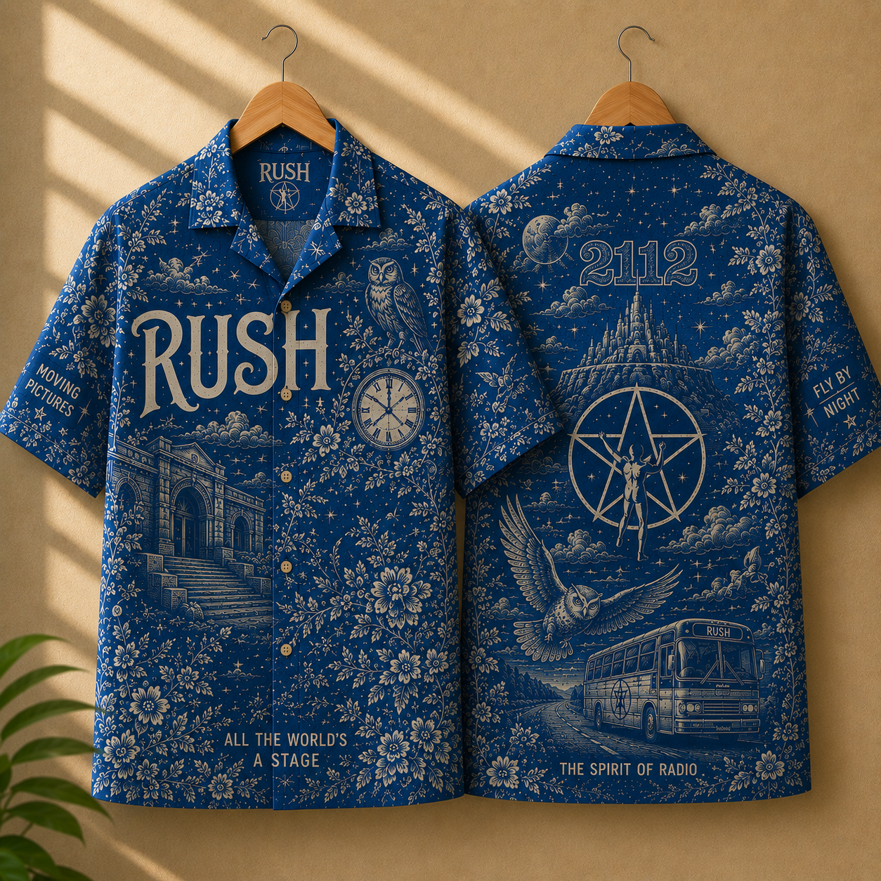 Rush Band Hawaiian Shirt - Classic Rock Vintage All-Over Print Button-Up Shirt