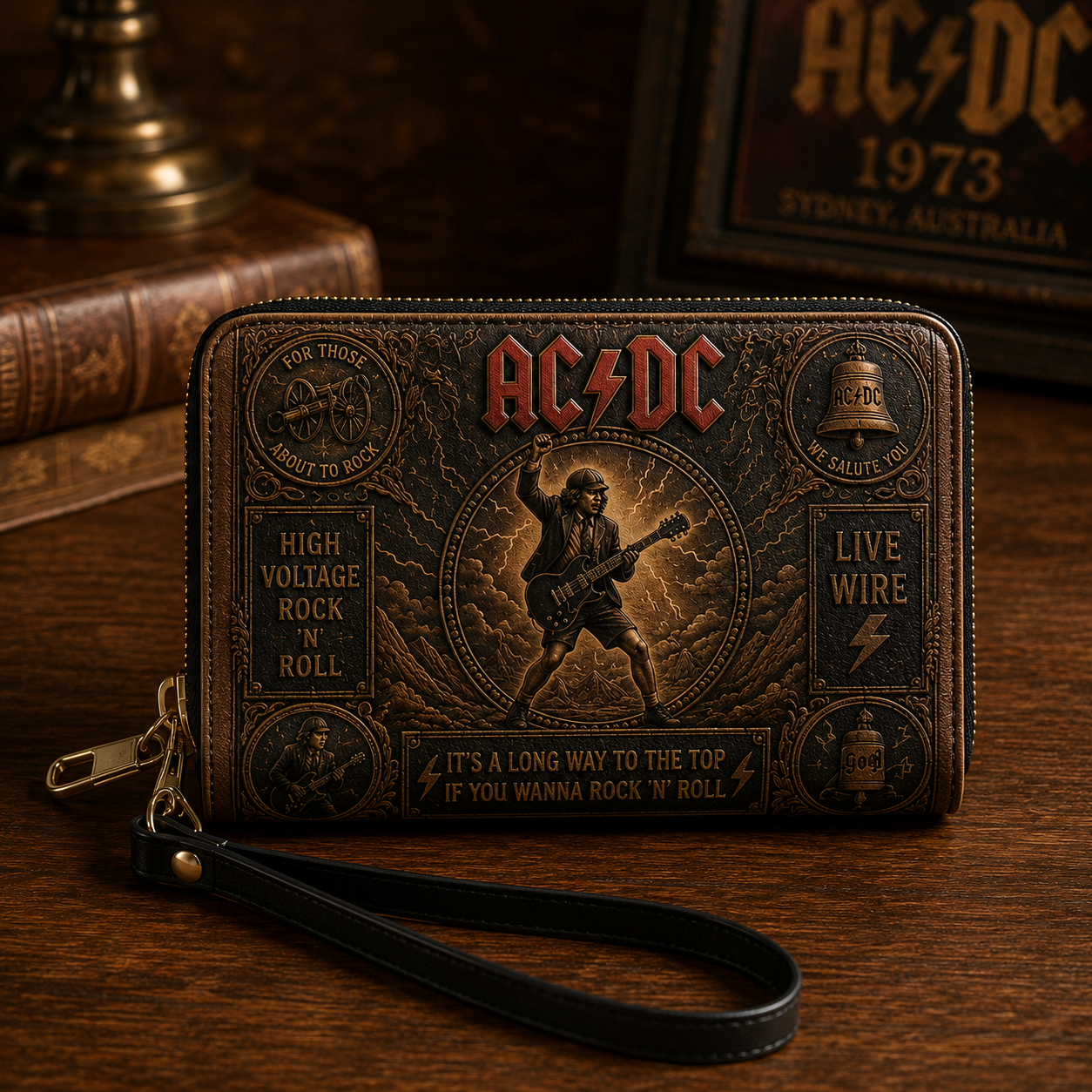 AC/DC Handbag, Tote Bag and Wallet Set, High Voltage Rock ’N’ Roll Accessories, Classic Hard Rock Fan Gift
