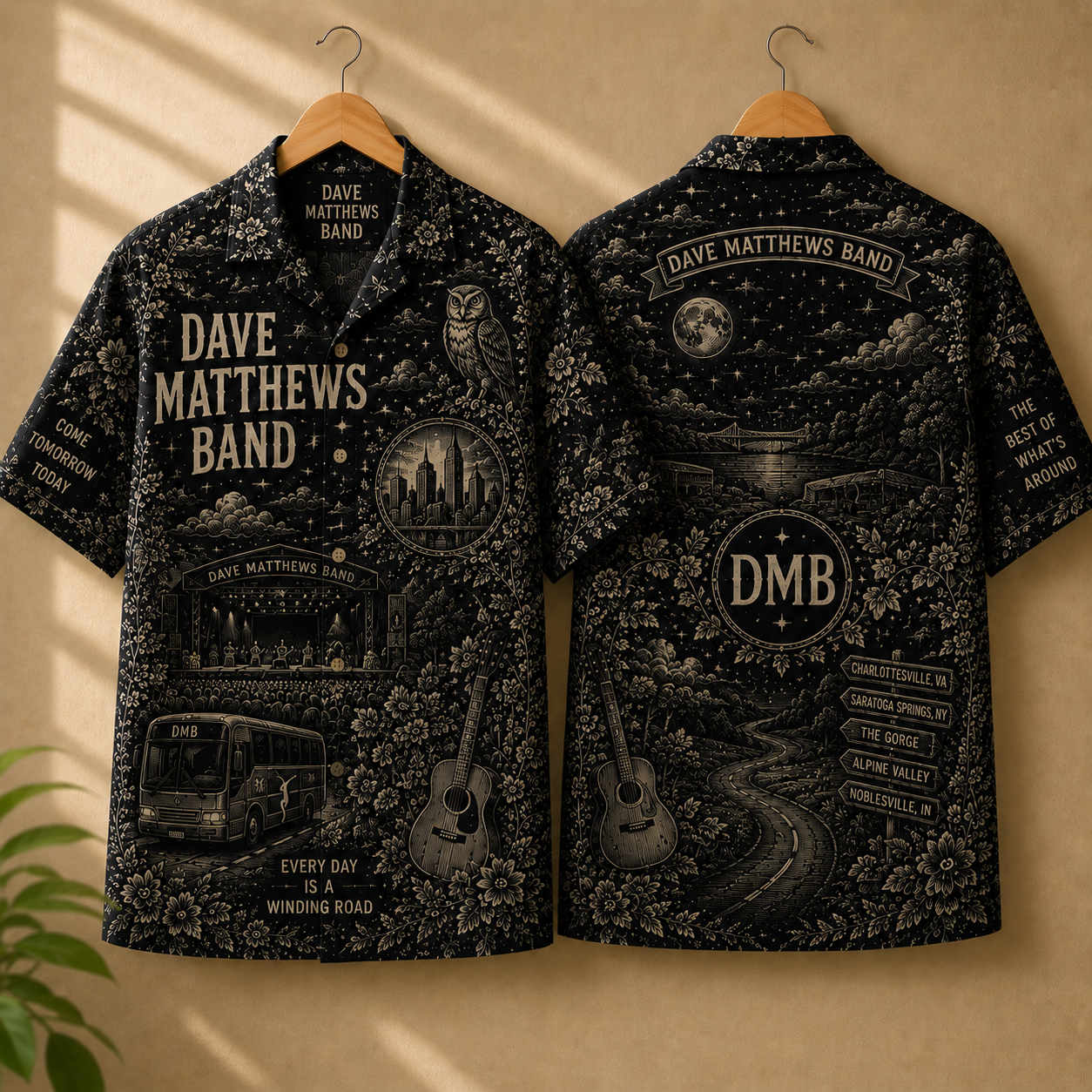 Dave Matthews Band Hawaiian Shirt - Classic Rock Vintage All-Over Print DMB Button-Up Shirt