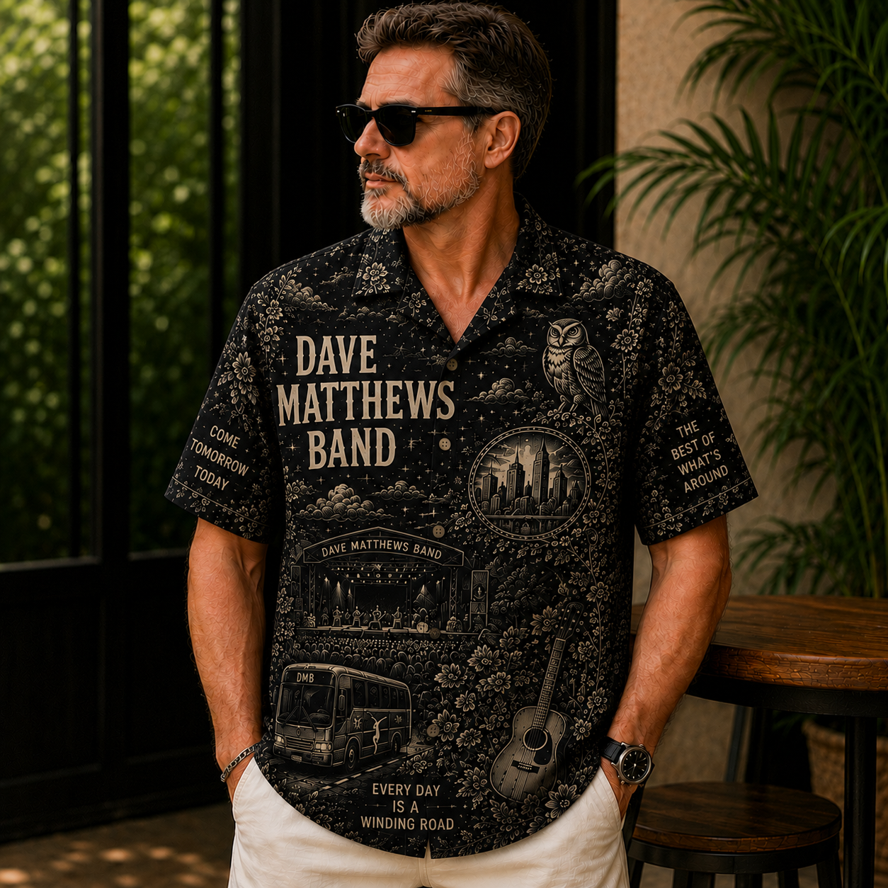 Dave Matthews Band Hawaiian Shirt - Classic Rock Vintage All-Over Print DMB Button-Up Shirt