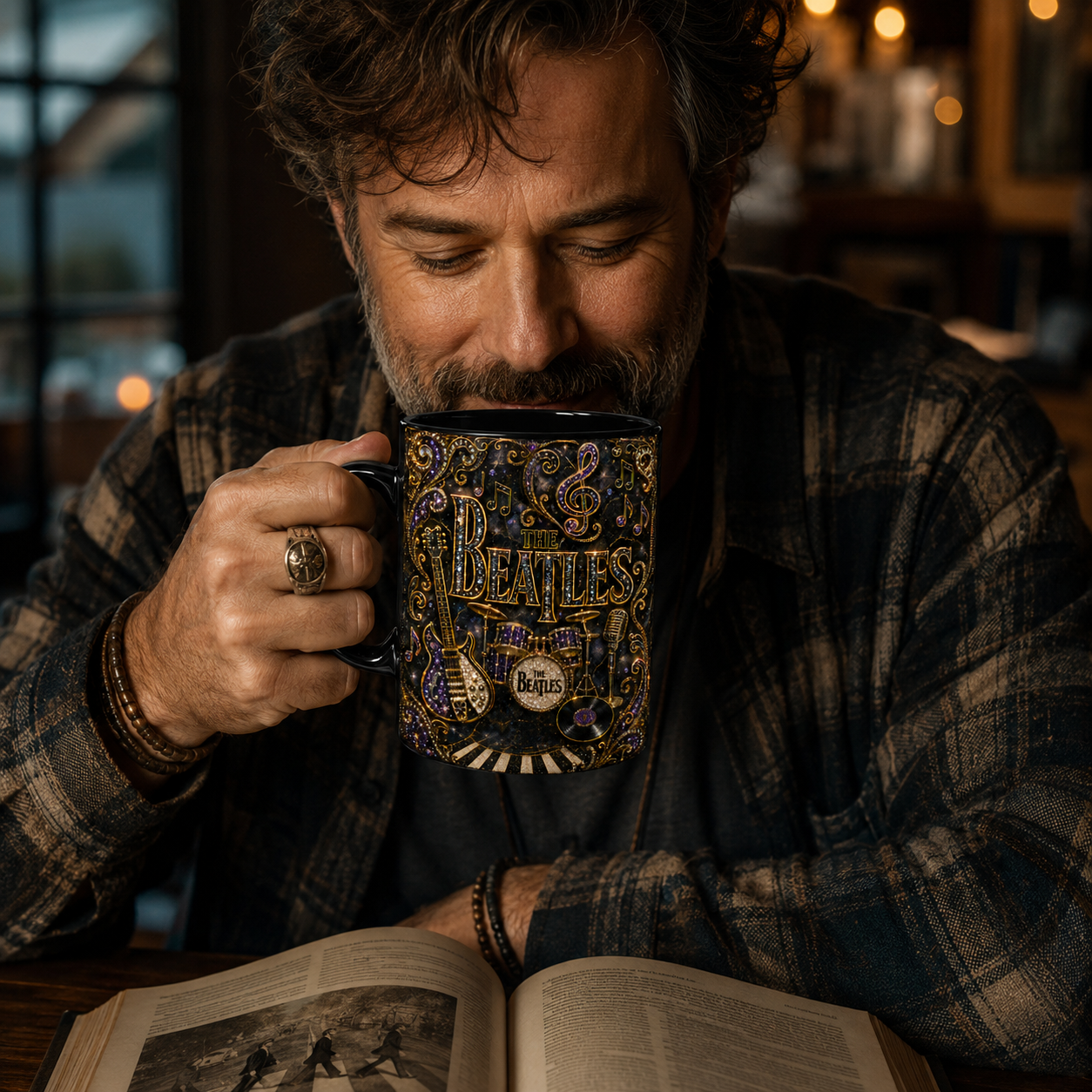 The Beatles Luxury Ornate Celestial Mug – Cosmic Prism Baroque Coffee Mug, Psychedelic Rock Fan Gift, Premium Ceramic Cup