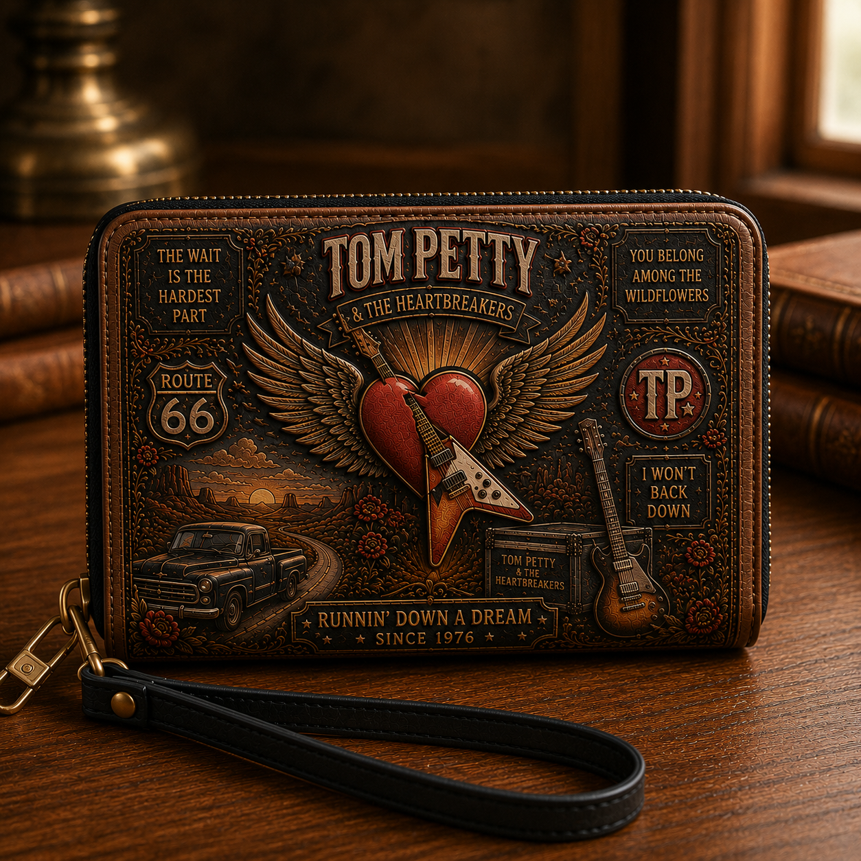 Tom Petty and the Heartbreakers Handbag, Tote Bag and Wallet Set, Wildflowers Rock Music Accessories, Fan Gift