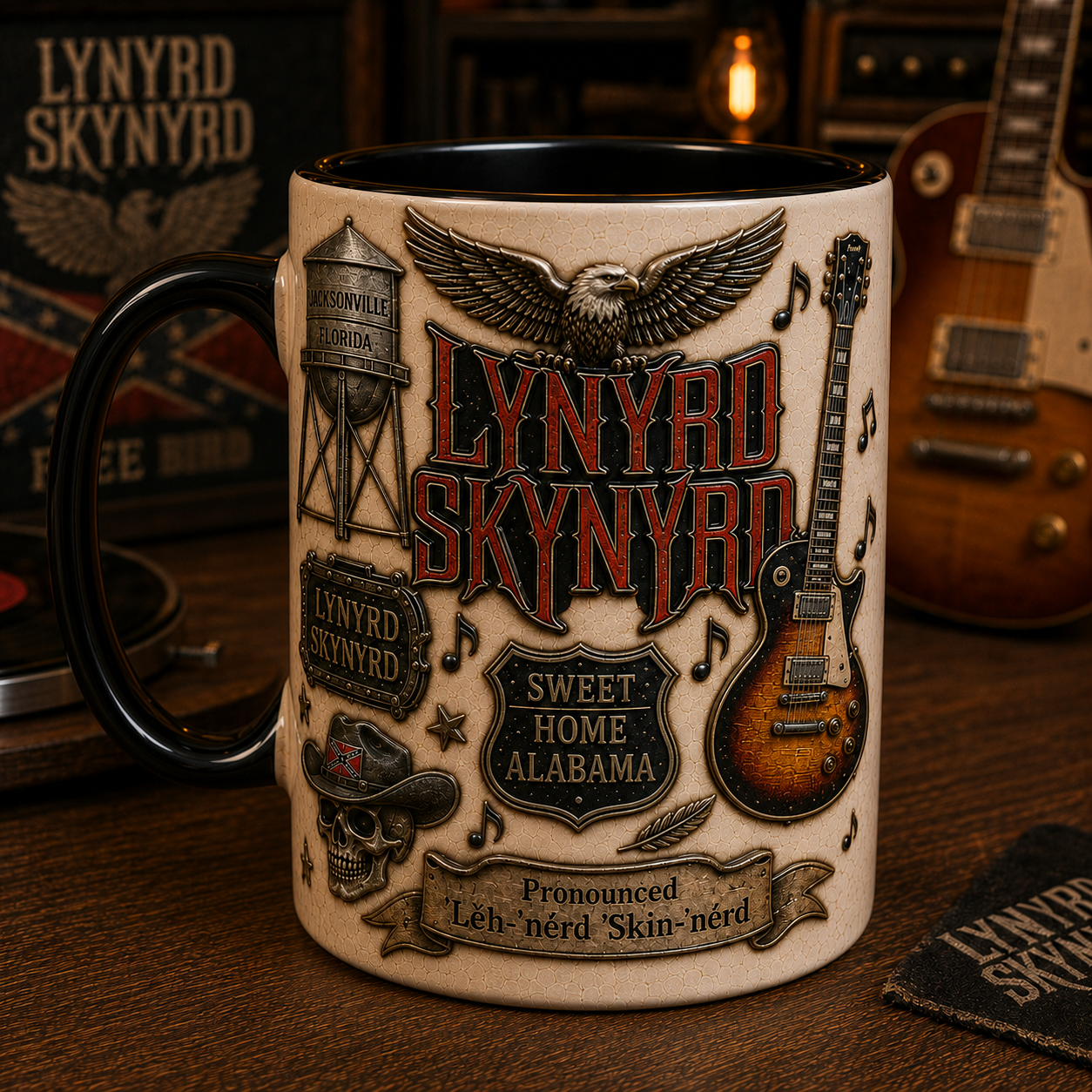 Lynyrd Skynyrd Mug – Free Bird & Sweet Home Alabama Coffee Cup, Southern Rock Gift for Fans