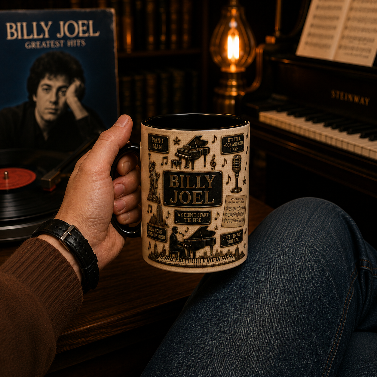 Billy Joel Mug – Piano Man & We Didn’t Start the Fire Coffee Cup, Classic Music Gift for Fans