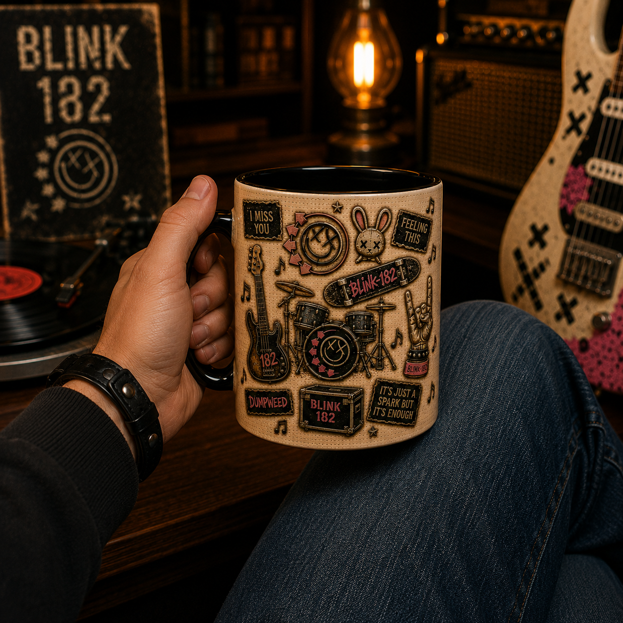 Blink-182 Mug – I Miss You & Feeling This Coffee Cup, Pop Punk Gift for Blink-182 Fans