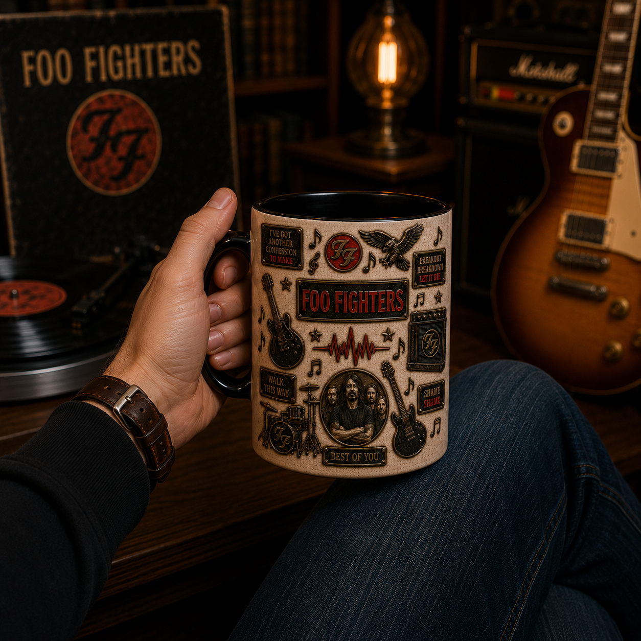 Foo Fighters Mug – Best of You & Everlong Inspired Ceramic Coffee Mug, Rock Band Fan Gift