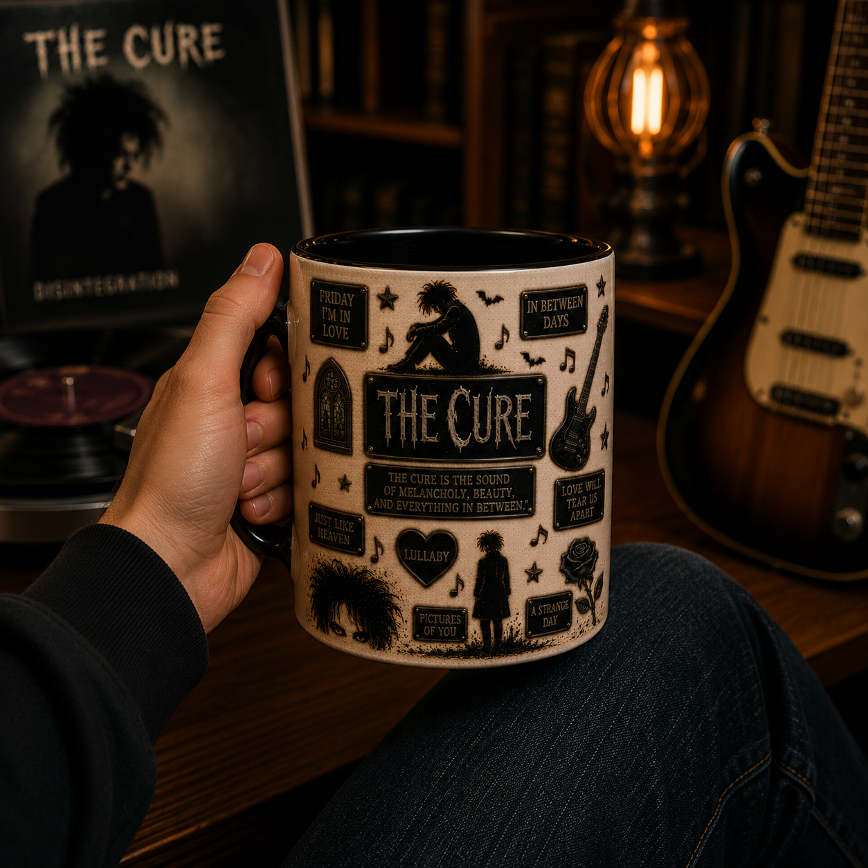 The Cure Mug – Gothic Rock Ceramic Coffee Mug, Friday I'm in Love Gift for The Cure Fans