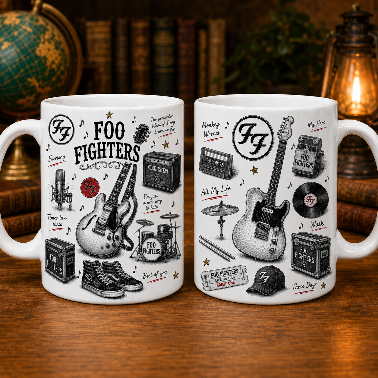 Foo Fighters Sketch Coffee Mug Best of You Mug, Rock Band Fan Gift, Alternative Rock Ceramic Cup