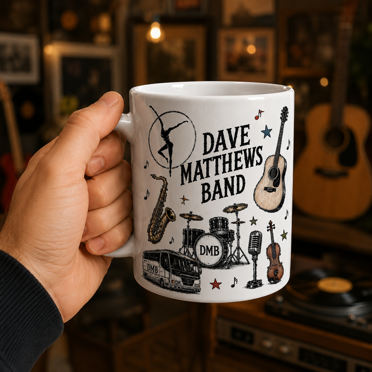 Dave Matthews Band Mug, DMB Coffee Mug, Dave Matthews Gift, Jam Band Fan Gift, Music Lover Ceramic Mug