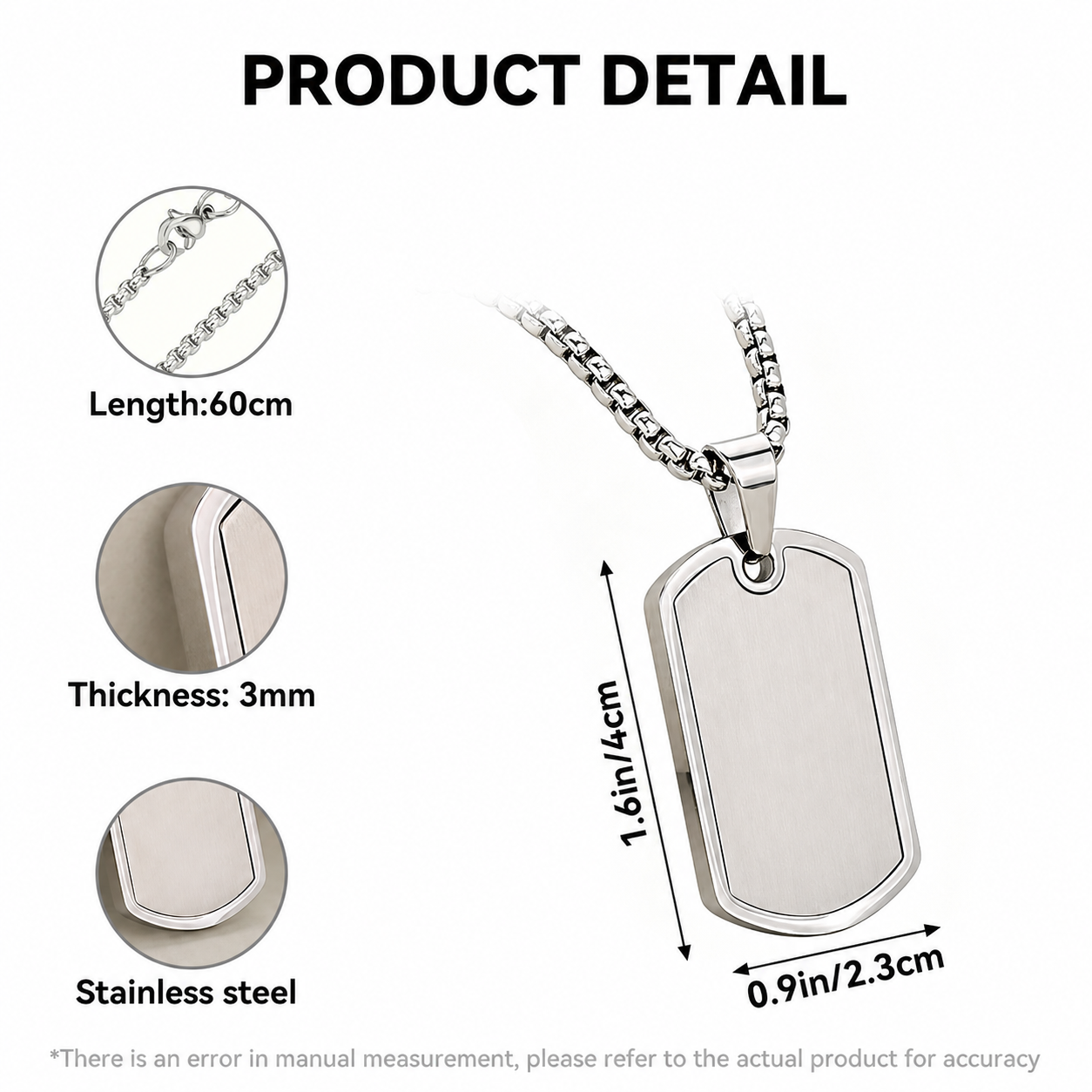 Led Zeppelin Dog Tag Necklace - Four Symbols Pendant, ZoSo Stainless Steel Necklace Led Zeppelin Gift, Rock Fan Necklace