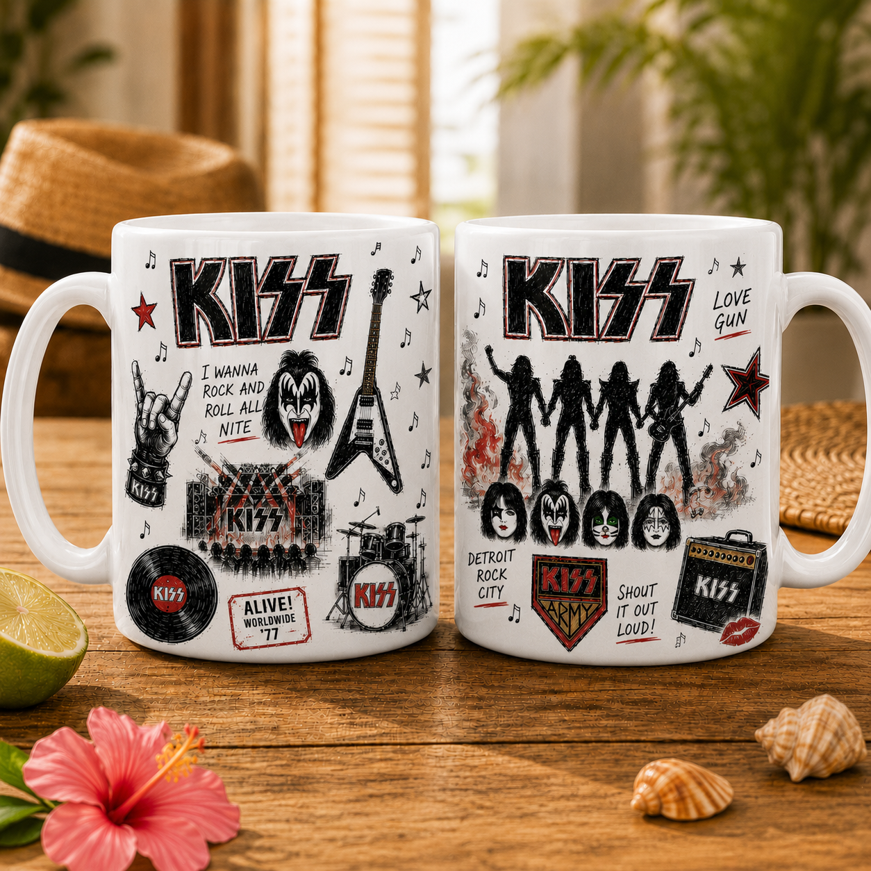 KISS Mug – Vintage Rock Sketch Coffee Mug For KISS Fans And Classic Rock Lovers