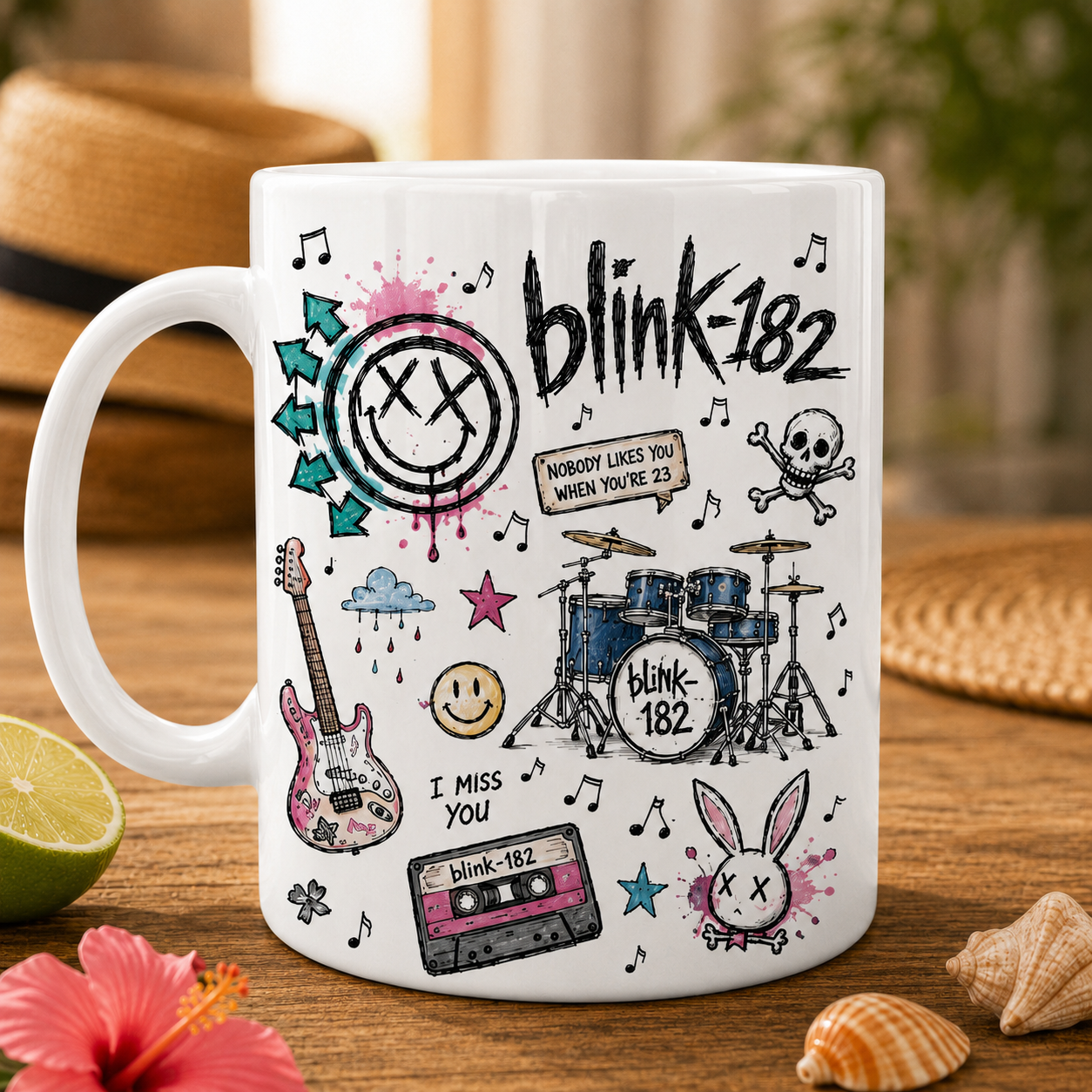 Blink-182 Mug – Vintage Pop Punk Sketch Coffee Mug For Blink-182 Fans