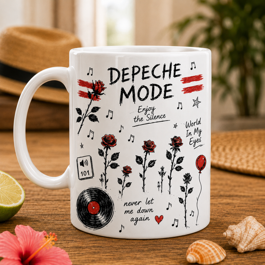 Depeche Mode Mug – Vintage Sketch Music Coffee Mug For Depeche Mode Fans