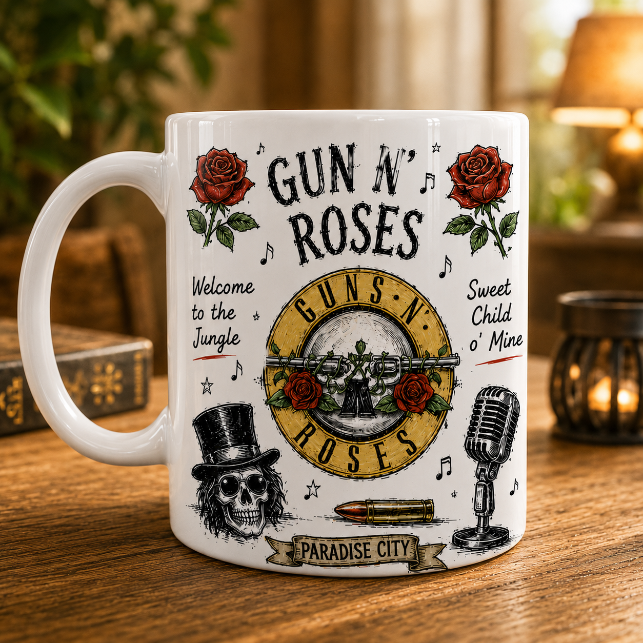 Guns N' Roses Vintage Sketch Coffee Mug – Rock Band Ceramic Mug Gift for Music Fans
