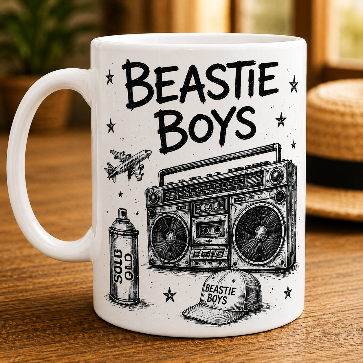 Beastie Boys Vintage Sketch  Coffee Mug – Hip Hop Ceramic Mug Gift for Music Fans