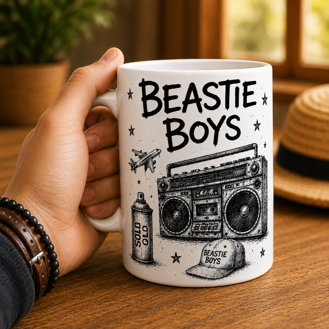 Beastie Boys Vintage Sketch  Coffee Mug – Hip Hop Ceramic Mug Gift for Music Fans
