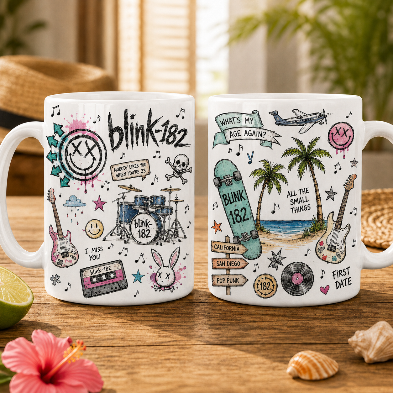 Blink-182 Mug – Vintage Pop Punk Sketch Coffee Mug For Blink-182 Fans