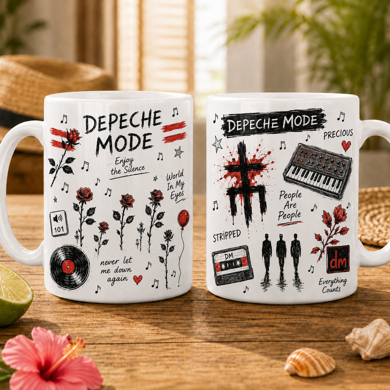Depeche Mode Mug – Vintage Sketch Music Coffee Mug For Depeche Mode Fans