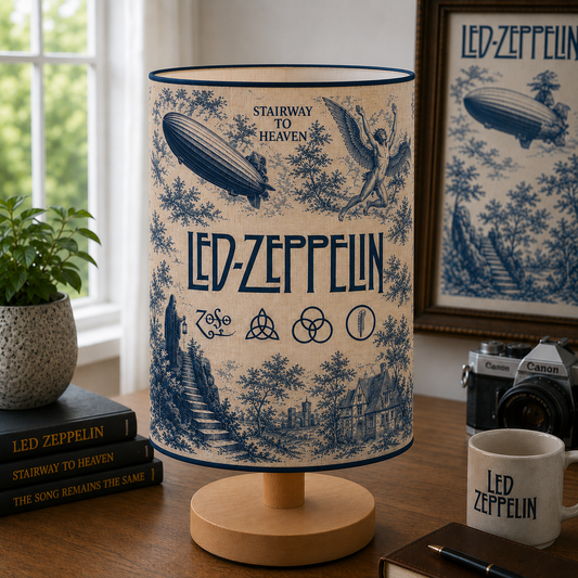Led Zeppelin Band Table Fabric Lamp – Vintage Music Room Decor Gift