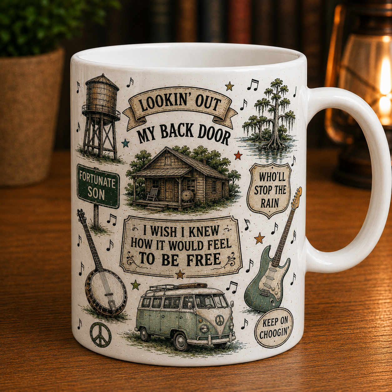 Creedence Clearwater Revival Ceramic Mug – CCR Coffee Mug, Classic Rock Music Gift, Vintage Southern Rock Cup