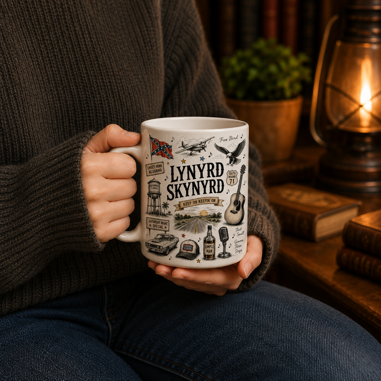 Lynyrd Skynyrd Ceramic Mug – Southern Rock Coffee Mug, Classic Rock Gift, Free Bird & Sweet Home Alabama Mug