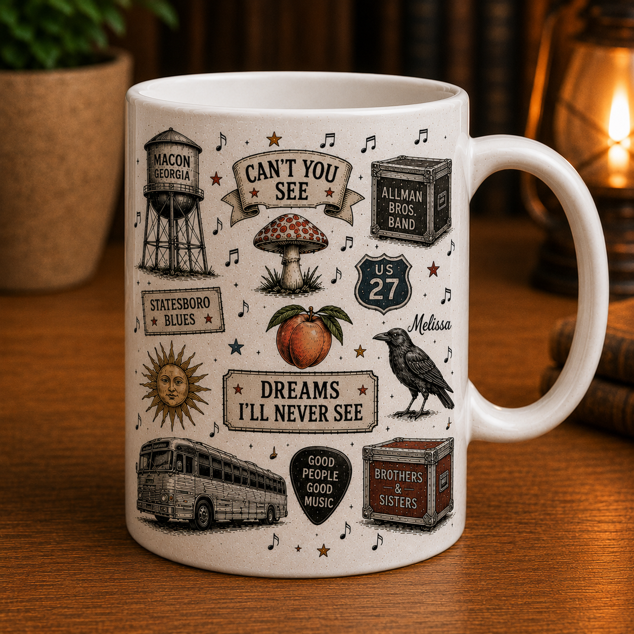 The Allman Brothers Band Ceramic Mug – Southern Rock Coffee Mug, Vintage Music Gift, Allman Brothers Fan Cup