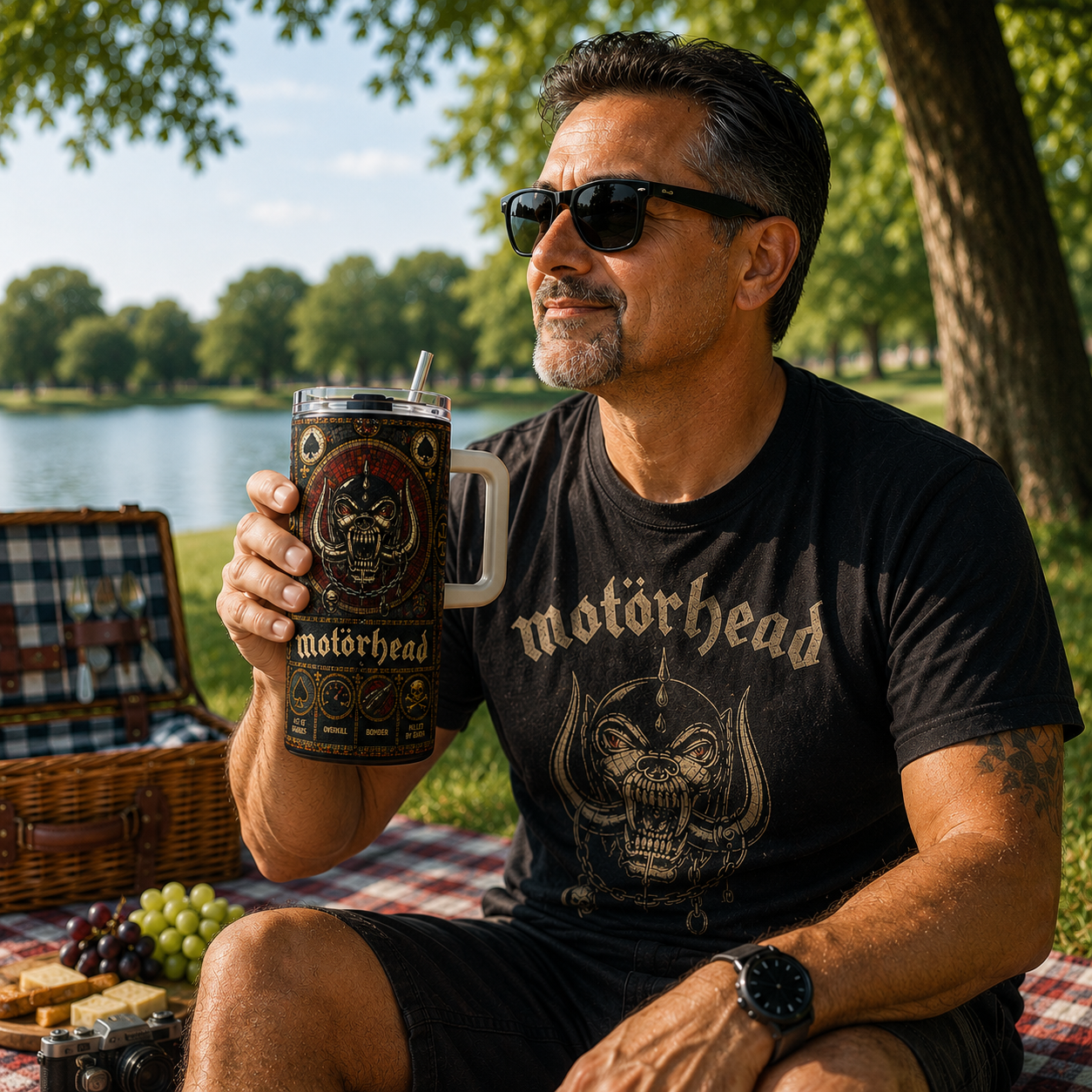 Motörhead Stained Glass Tumbler - 20oz & 40oz Stainless Steel Travel Mug for Motörhead Heavy Metal Fans