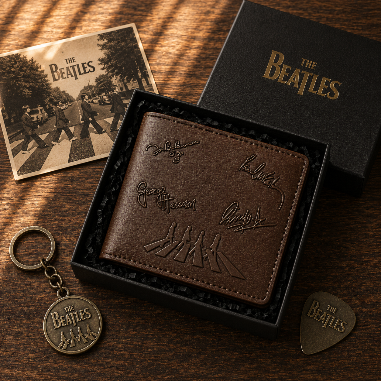 The Beatles Abbey Road Wallet – Vintage Inspired Leather Wallet for Fans (With Box)