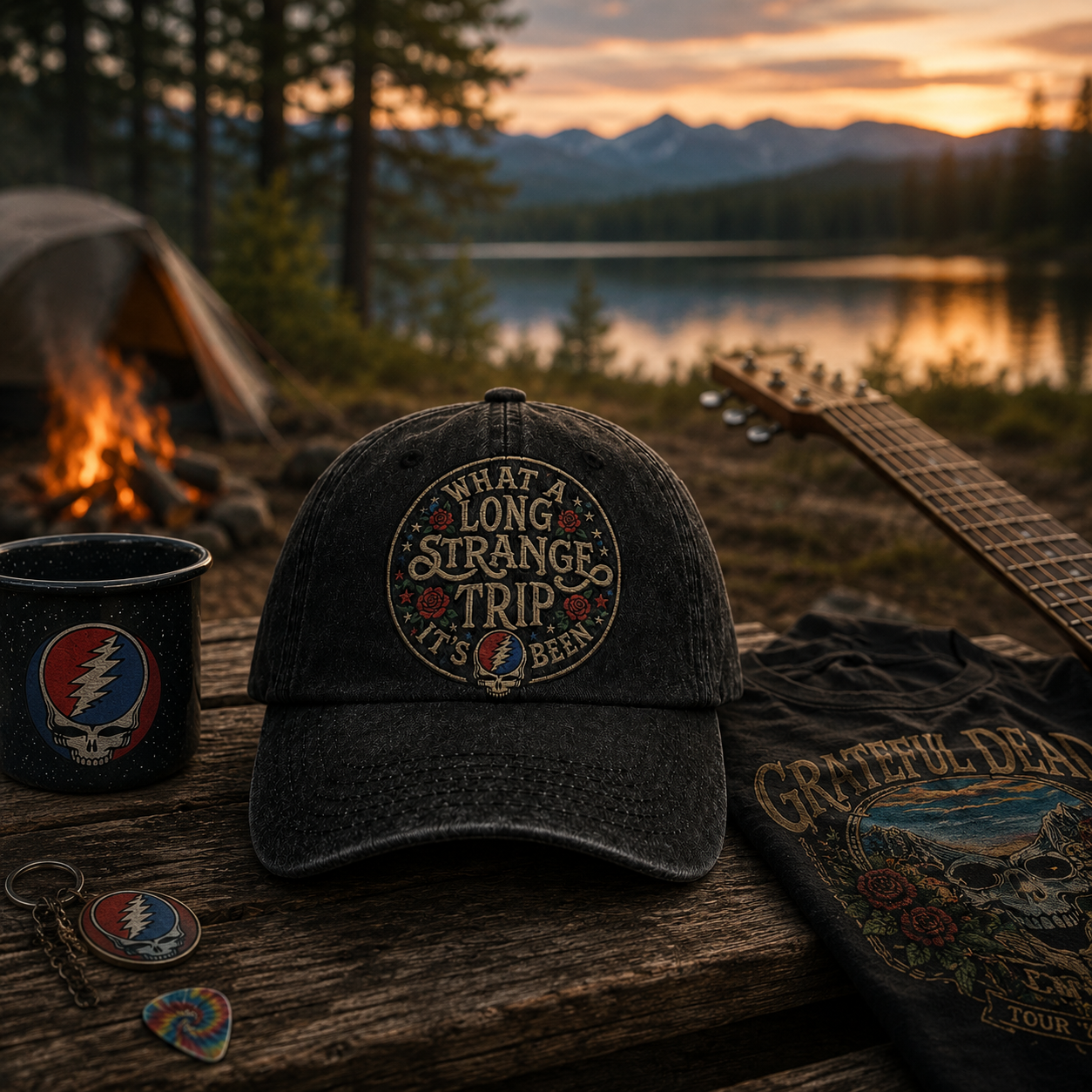Grateful Dead What A Long Strange Trip It’s Been Vintage Dad Hat – Deadhead Camping Cap Gift