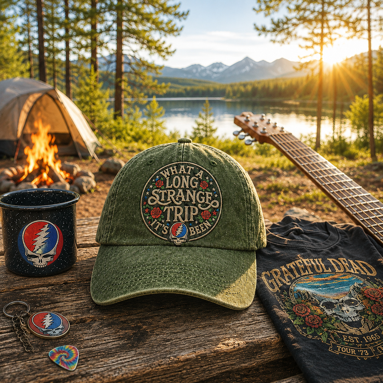Grateful Dead What A Long Strange Trip It’s Been Vintage Dad Hat – Deadhead Camping Cap Gift