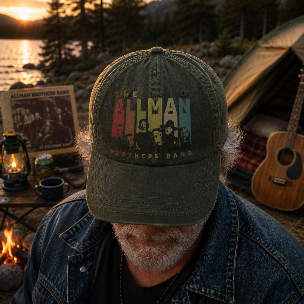 The Allman Brothers Band Vintage Camping Cap – Retro Southern Rock Dad Hat Gift for Outdoor Fans