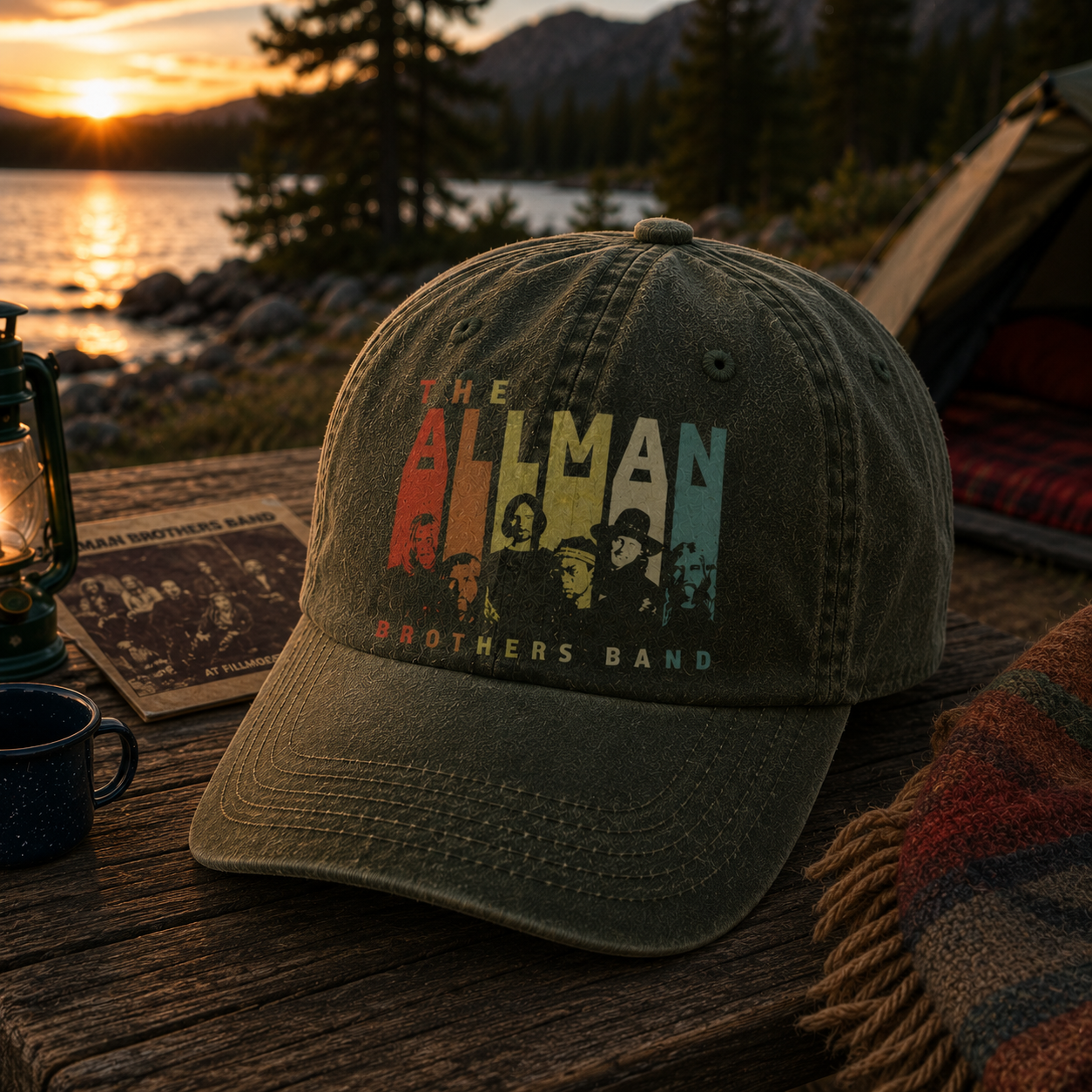 The Allman Brothers Band Vintage Camping Cap – Retro Southern Rock Dad Hat Gift for Outdoor Fans