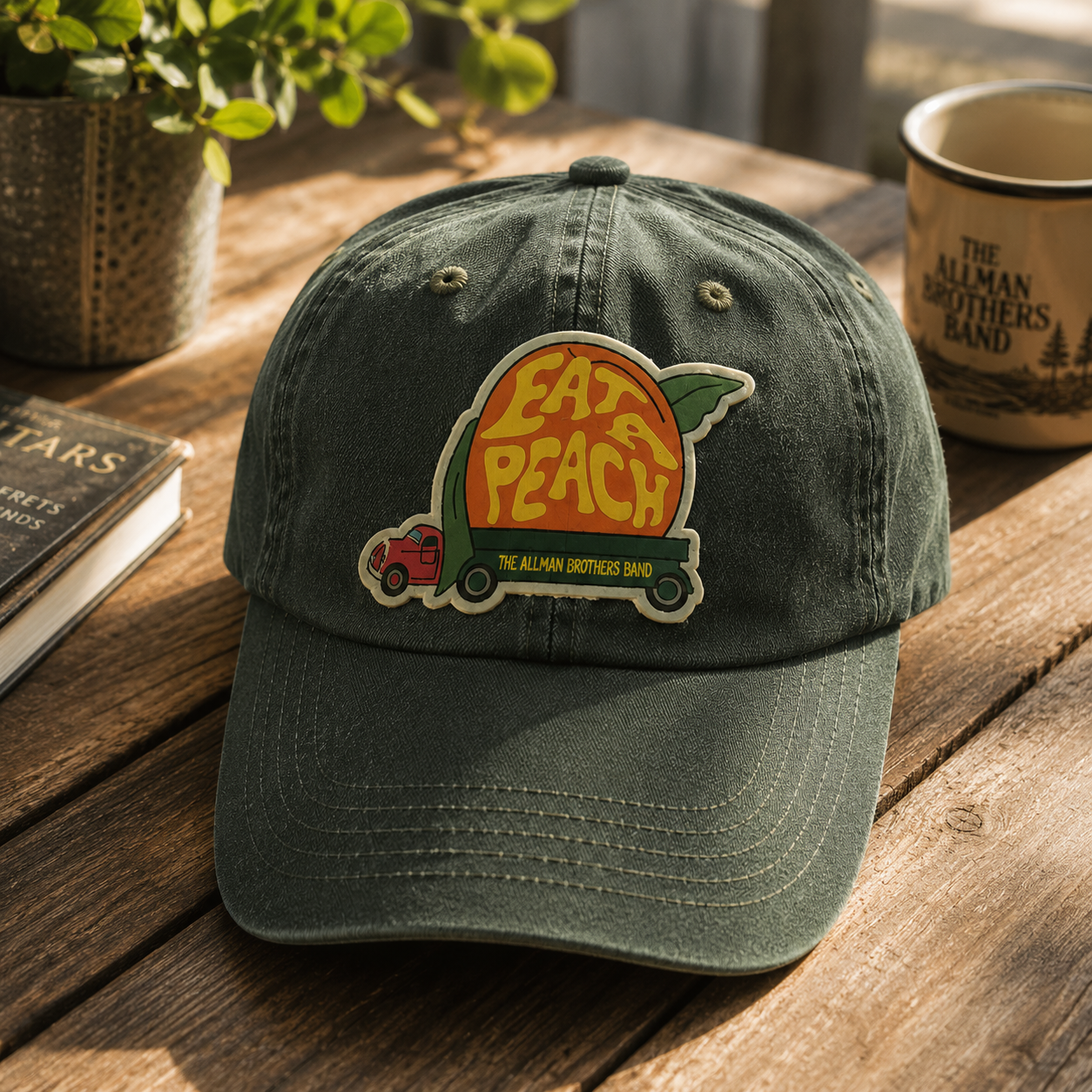 The Allman Brothers Band Eat A Peach Vintage Cap – Retro Southern Rock Denim Dad Hat Gift