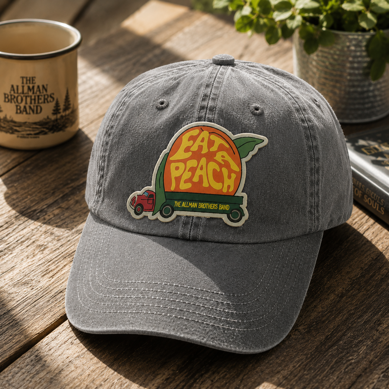 The Allman Brothers Band Eat A Peach Vintage Cap – Retro Southern Rock Denim Dad Hat Gift