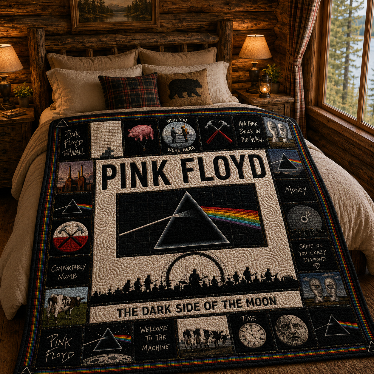 Pink Floyd Quilt Blanket – The Dark Size Of The Moon Quilt Blanket