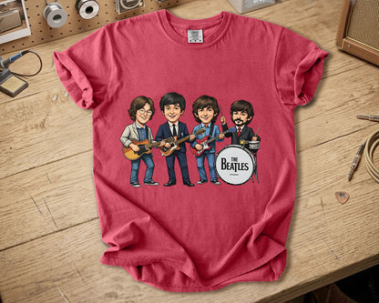 The Beatles Band Members Comfort Colors Tee – John Lennon Paul McCartney George Harrison Ringo Starr Classic Rock Tribute Shirt