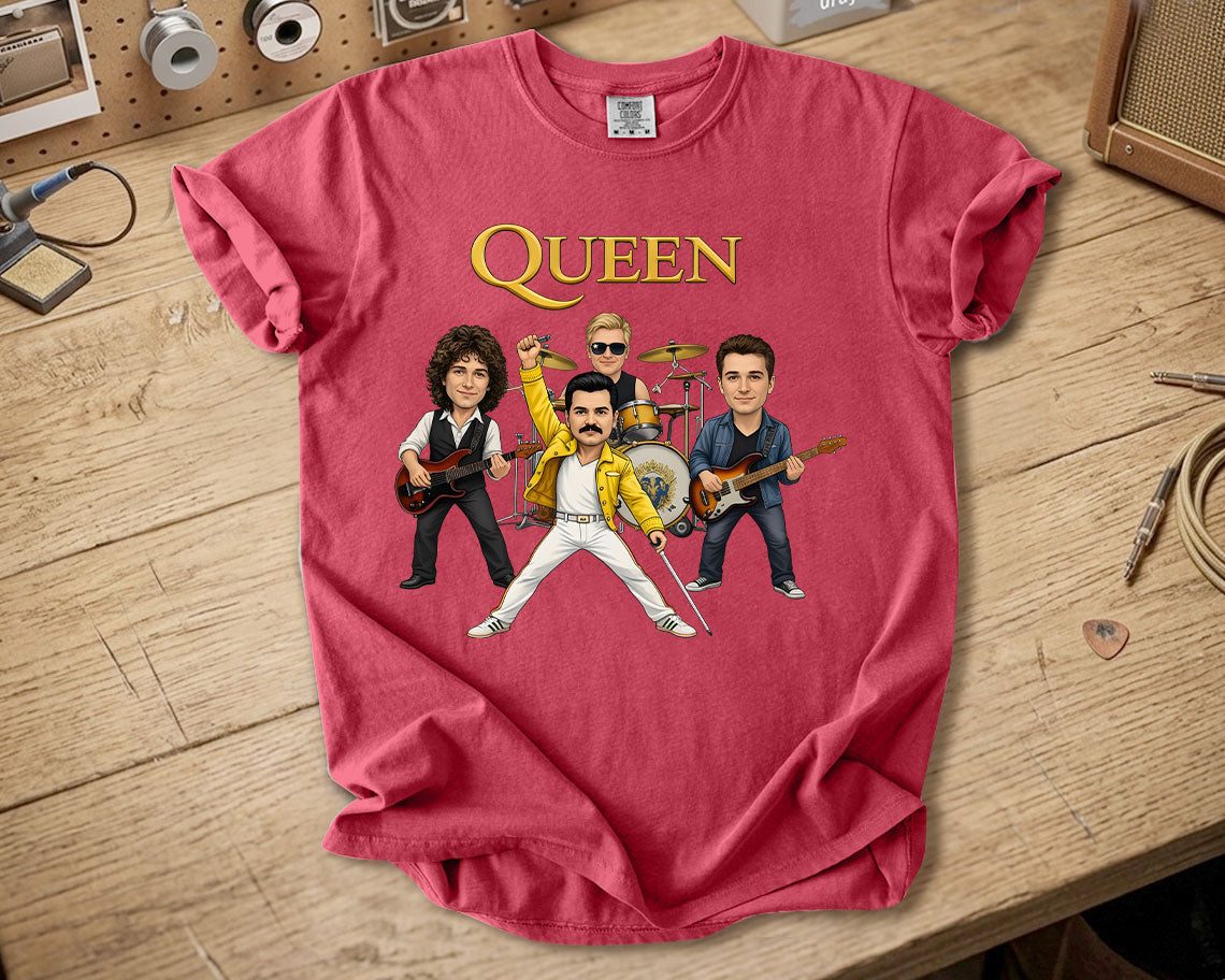 Queen Comfort Colors Tee – Freddie Mercury Band Members Tribute Classic Rock Shirt