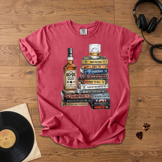 ACDC Cassette Album Collection T-Shirt – Retro Rock Music ACDC Merch Tee