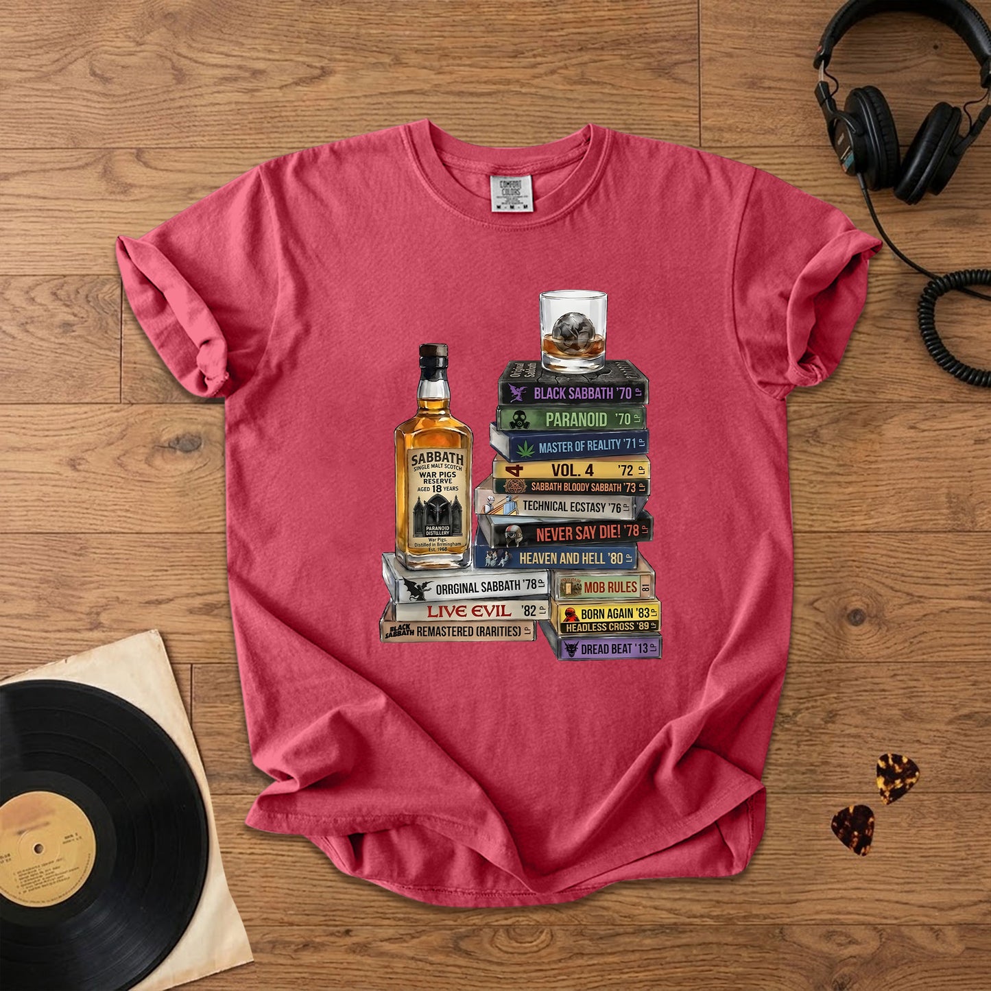 Black Sabbath Cassette Album Collection T-Shirt – Retro Rock Music Black Sabbath Merch Tee