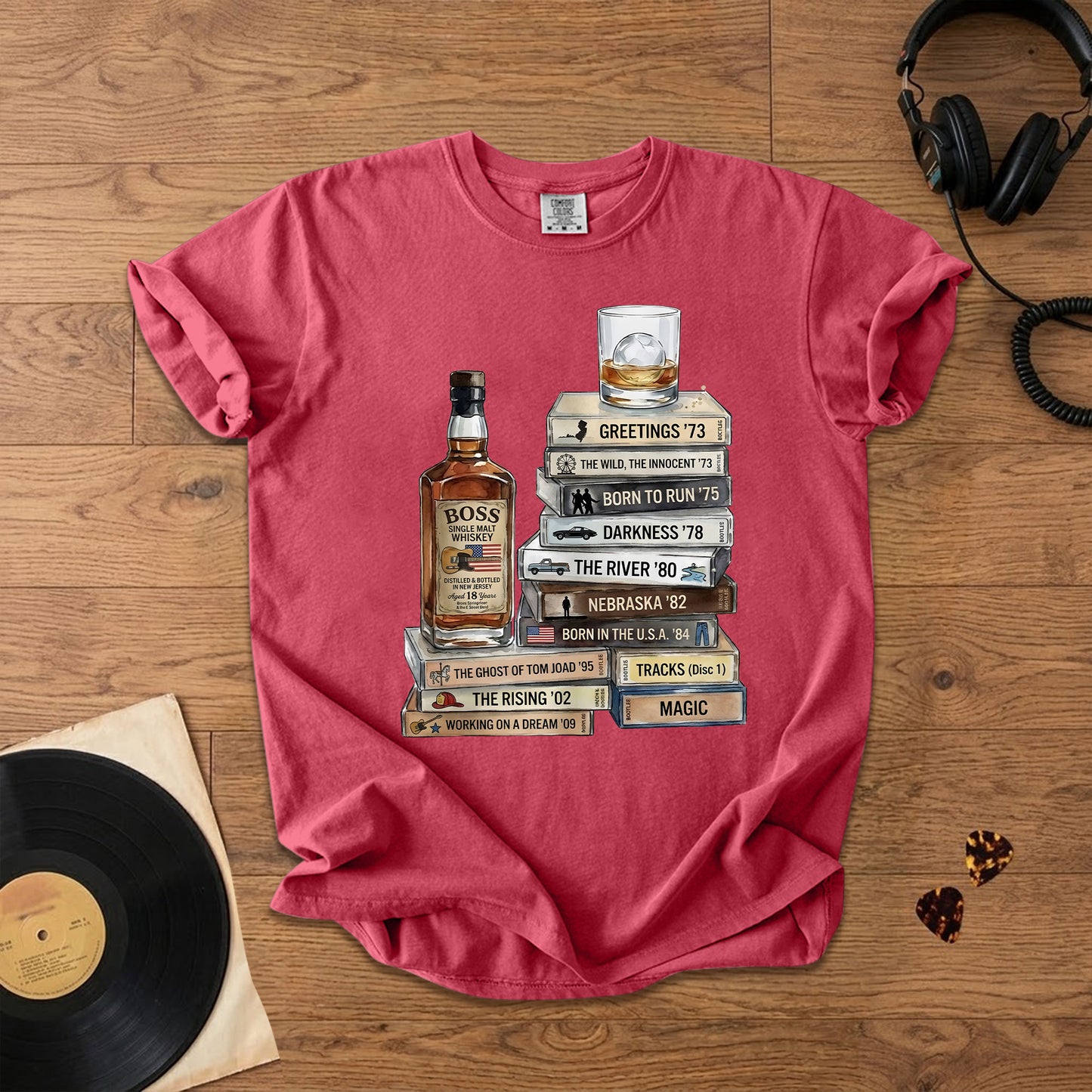 Bruce Springsteen Cassette Album Collection T-Shirt – Vinatge Rock Music Bruce Springsteen Merch Tee